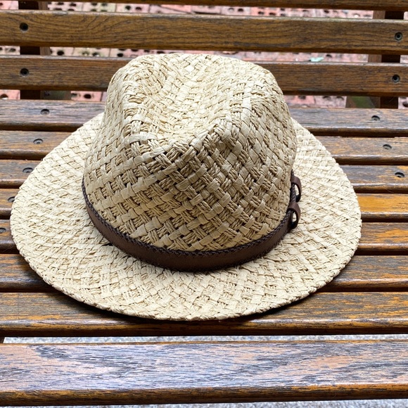RedHead Straw Hat with Dark Brown Leather Band - Picture 2 of 10